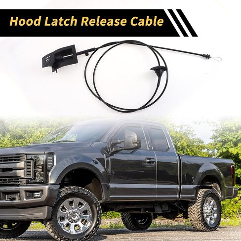 1 قطعة هود مزلاج الإصدار كابل لفورد F-150 F250 F350 برونكو 1987-1991 الجبهة هود الإصدار كابل قفل بقطعة غطاء كابل تحكم رقم E7TZ16916A أسود in Saudi Arabia