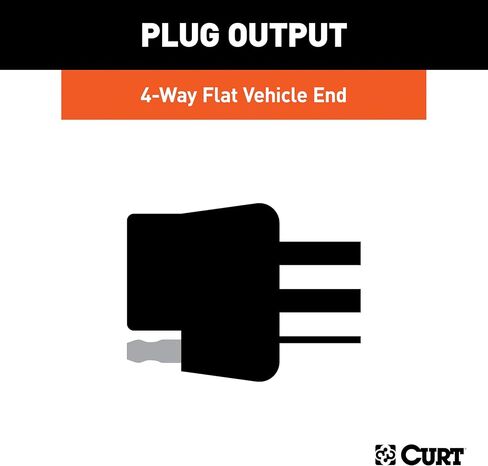 CURT 55343 Vehicle-Side Custom 4-Pin Trailer Wiring Harness, Fits Select Ford E-Series Vans, Escape, Mazda Tribute, Mercury Sable Wagon in Kuwait