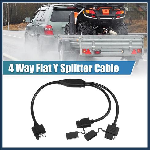 4 Way Y Splitter Harness Cable for LED Trailer Lights Tailgate Light Bar Trailer Adapter 4 Way Male to Dual Female Trailer Connector 4 Pin Trailer Wire Extension Stylish Design in Saudi Arabia
