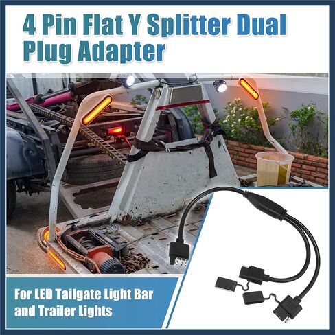 4 Way Y Splitter Harness Cable for LED Trailer Lights Tailgate Light Bar Trailer Adapter 4 Way Male to Dual Female Trailer Connector 4 Pin Trailer Wire Extension Stylish Design in Saudi Arabia