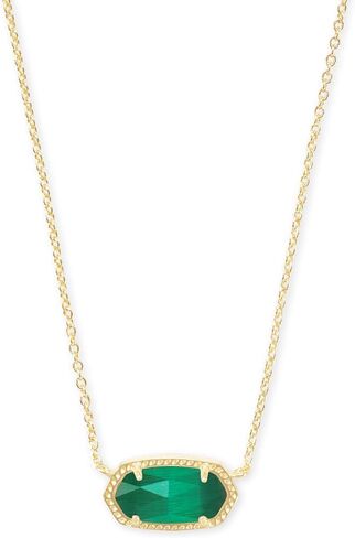 Kendra Scott Elisa Pendant Necklace in Bronze Veined Green Malachite, 14k Gold-Plated Brass, Fashion Jewelry for Women in Saudi Arabia