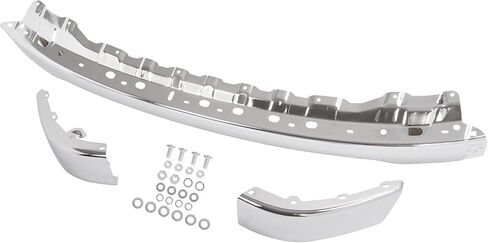 شريط وجه المصد الأمامي من KUAFU متوافق مع 2001-2004 Toyota Tacoma Bumper Cover Impact Bar بديل لـ 52101AD030 TO1002174 كروم فضي in Kuwait