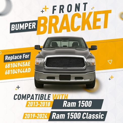 KUAFU Pair Front Bumper Bracket Compatible with 2013-2024 Dodge Ram 1500 Classic Replacement for CH1042121 CH1043121 68104945AE 68104944AD Primer Matte Black Left & Right in Saudi Arabia