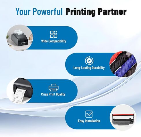 شريط طابعة ERC30 باللونين الأسود والأحمر متوافق مع شريط Epson ERC30/34/38 ERC38 ERC-38، لـ Epson M188B، TM-U220، GRC-220BR، BTP-M300، حزمة من 12 قطعة in Kuwait