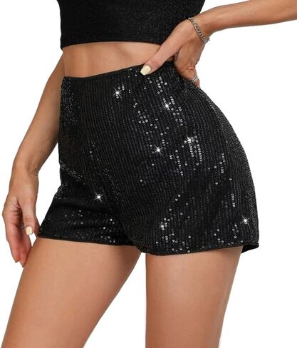 Sequin Shorts for Women Sparkly Mini Shorts High Waist Party Night Out Concert Outfit in Saudi Arabia