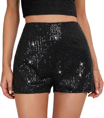 Sequin Shorts for Women Sparkly Mini Shorts High Waist Party Night Out Concert Outfit in Saudi Arabia