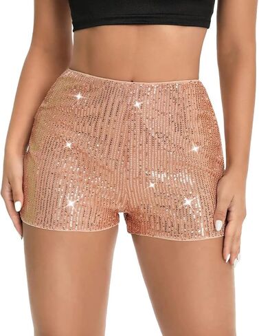 Sequin Shorts for Women Sparkly Mini Shorts High Waist Party Night Out Concert Outfit in Saudi Arabia