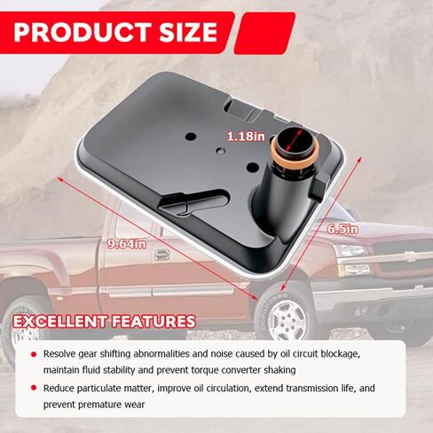 طقم فلتر ناقل الحركة 29537965 فلتر ضحل داخلي و29539579 فلتر دوار لسلسلة أليسون 1000 2000، تشيفي سيلفرادو جي إم سي سييرا 2001-2010 2500 HD 3500 HD 6.6L in Kuwait