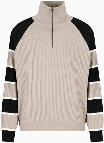 Armani Exchange Men's Half Zip Stripe Sleeve Pullover in Saudi Arabia