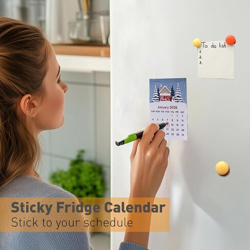 تقويم صغير لعام 2026 مكون من 12 حزمة - تقاويم لاصقة شهرية صغيرة قابلة للتقشير واللصق للوحة قيادة السيارة والجدار والثلاجة والكمبيوتر المحمول والمكتب | 3.35 بوصة × 4.45 بوصة | يناير-ديسمبر 2026 (12 قطعة) in Kuwait