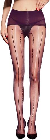 Women's Shiny 5D Seamless Tights, 360° Seamless Crotch & Silky Control Top, Wave Line Design Pantyhose in Saudi Arabia