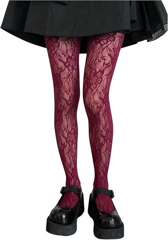 Floerns Women's Floral Fishnet Sheer Tights Hollow Out See Through Pantyhose in Saudi Arabia