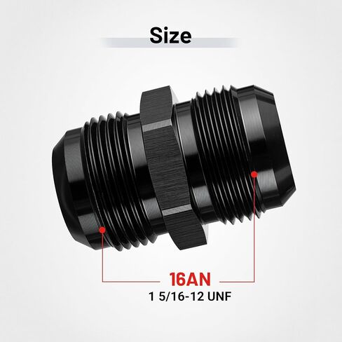 EVIL ENERGY 16AN Male to 16AN Male Flare Straight Union Coupler Fitting Coupling Aluminum Black 2PCS in Saudi Arabia