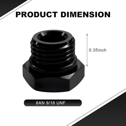 2 PCS 6AN Block off Cap ORB Plug Fitting Adapter, Aluminum ORB Male Adapter Hex Head Plugs, Block Off Fittings O-Ring Boss Port Plug Seal Nut for Vehicle Fuel Oil Line End in Saudi Arabia
