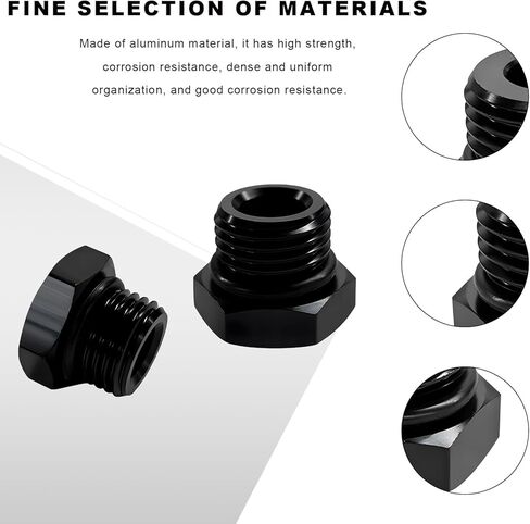 2 PCS 6AN Block off Cap ORB Plug Fitting Adapter, Aluminum ORB Male Adapter Hex Head Plugs, Block Off Fittings O-Ring Boss Port Plug Seal Nut for Vehicle Fuel Oil Line End in Saudi Arabia