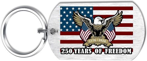 Viayen 250 Years America Flag Keychain, 250th Anniversary USA Merchandise Gift 1776-2026 Commemorative Patriotic Ornament in Saudi Arabia