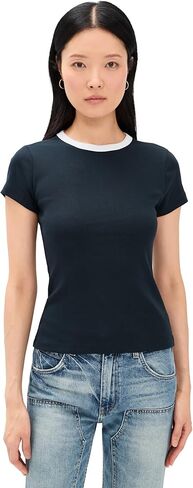 Madewell Women's Ribbed Short Sleeve Crew Neck Tee with Center Back in Saudi Arabia