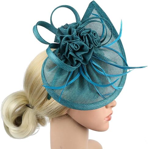 Wedding Fascinator Hat Women Bridal Mesh Top Hat Headband for Bridesmaid Party Tea Party Accessories in Saudi Arabia