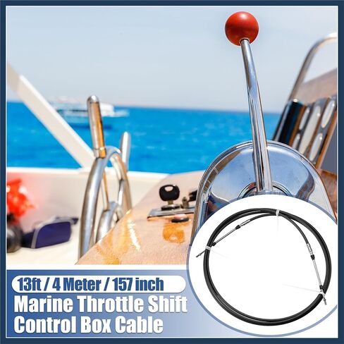 2pcs 13ft 4 Meter 157 Inch Marine Type 3300 / 33C Throttle Shift Remote Control Box Cable for Yamaha Outboard Engine Boat Motor Steering System Black Car Parts Stylish Design in Saudi Arabia