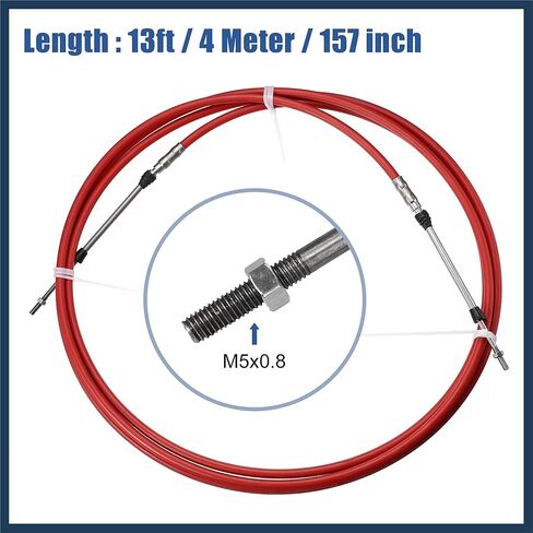 2pcs 13ft 4 Meter 157 Inch Marine Type 3300 / 33C Throttle Shift Remote Control Box Cable for Yamaha Outboard Engine Boat Motor Steering System Red Car Parts Stylish Design in Saudi Arabia