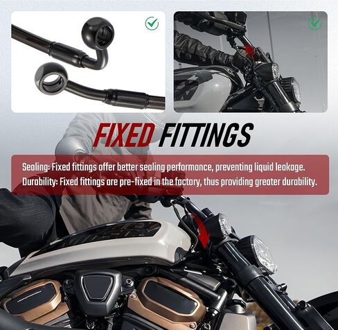 خط فرامل ABS أمامي مقاس 12 بوصة (قرص أمامي واحد) لموديلات Harley 2012-2017 Dyna & 2014-2024 Sportster XL، أسود in Saudi Arabia