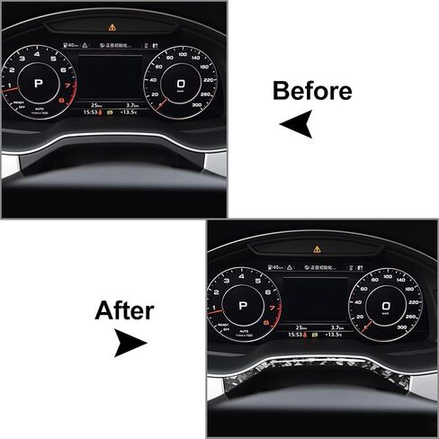 Cnonee1 Carbon Fiber+Epoxy Coating(Soft) Speedometer Below Cover Trim Dashboard Panel Sticker Forged Pattern For Audi Q7 SQ7 4M 16-19 in Saudi Arabia