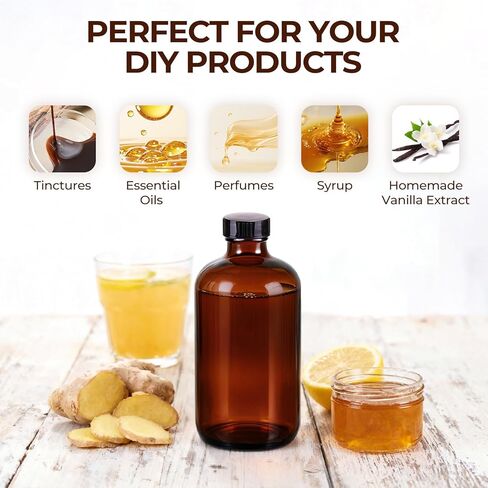 3 عبوات، 16 أونصة من الزجاجات الكهرمانية، زجاجات بوسطن الدائرية القابلة لإعادة الملء مع أغطية سوداء، حاويات زجاجية مثالية للكومبوتشا، التخمير الثانوي، تخزين التوابل، الزيوت العطرية محلية الصنع in Kuwait