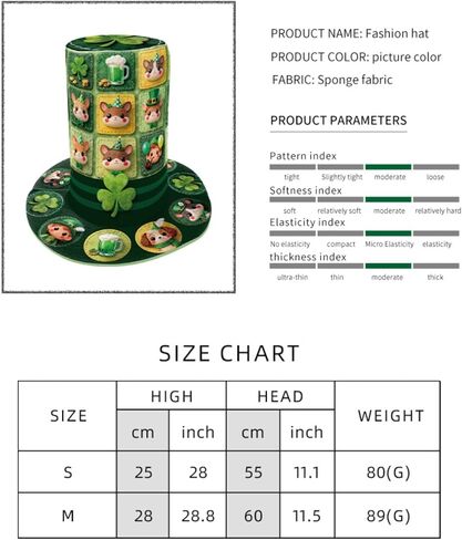 Xuan2Xuan3 St. Patrick's Day Green Leprechaun Top Hat Shamrocks Irish Festive Four-Leaf Clover Top Hat Tree Topper in Saudi Arabia