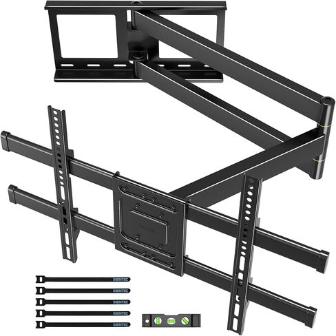 BONTEC TV Wall Mount with Extra Long Articulated Arm for 32-75 inch up to 132lbs, Tilt Swivel Level Wall Mount Universal Dual Arm Long Reach TV Bracket, Full Motion TV Wall Mount, Max VESA 600x400mm in Kuwait