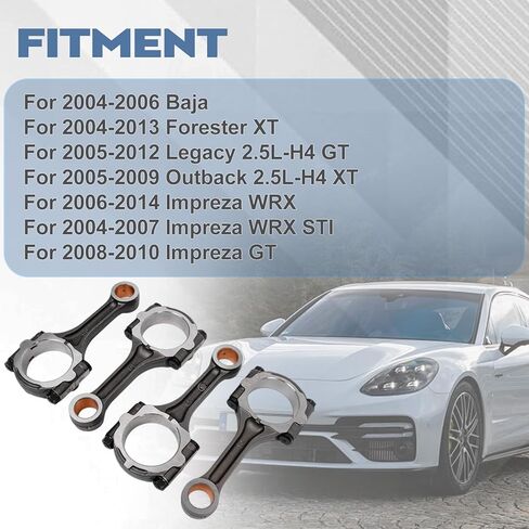 4Pcs 12100AA181 Connecting Rods Compatible with 2004-2014 Impreza WRX STI GT, for Baja Forester Legacy Outback 2.5L-H4 XT, Connecting Rod Replace# EJ257 12100AA291 in Saudi Arabia
