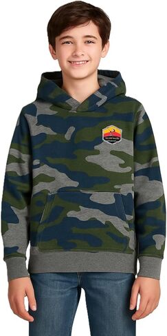 Eddie Bauer Boy's Hoodie and Tee Set (Green Camo/Gray, Small) in Saudi Arabia
