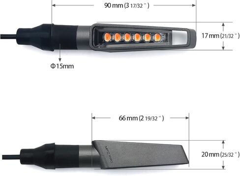 Motorcycle Indicator Lights Flowing LED Turn Signal Lights Blinkers for YAMAHA FZ8 MT07 FZ6 FZ09 FZ07 VMAX for DAYTONA 675 for VSTROM DL650 XSR900 GROM (Space Grey 2pcs) in Saudi Arabia