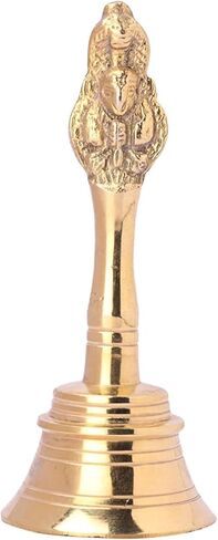 Hand-held Auspicious Ghanti - Brass Puja Bell for Mandir, Aarti, Poojan Decorative Design Bell, Colourful Jingle Bell for Christmas/Hindu Festivals, Office/Home in Saudi Arabia