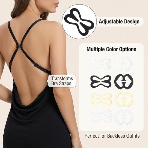 22 Pcs Bra Strap Clips Holders to Make Racerback Strap Holders Adjustable Anti-Slip Bra Straps Buckles Conceal Hide Straps for Women Back Slip Cleavage Control Ballet Dance Accessories in Saudi Arabia