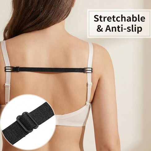 22 Pcs Bra Strap Clips Holders to Make Racerback Strap Holders Adjustable Anti-Slip Bra Straps Buckles Conceal Hide Straps for Women Back Slip Cleavage Control Ballet Dance Accessories in Saudi Arabia
