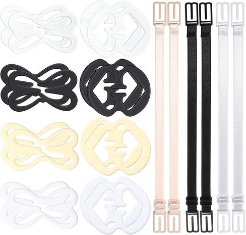 22 Pcs Bra Strap Clips Holders to Make Racerback Strap Holders Adjustable Anti-Slip Bra Straps Buckles Conceal Hide Straps for Women Back Slip Cleavage Control Ballet Dance Accessories in Saudi Arabia