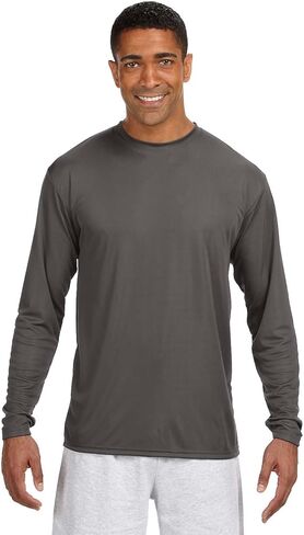 A4 Adult Cooling Performance Long-Sleeve T-Shirt, Graphite, Small in Saudi Arabia