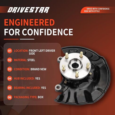 DRIVESTAR 698-477 LK033 مفصل التوجيه الأمامي ومجموعة المحور جانب السائق الأيسر متوافق مع 2014-2018 Toyota Corolla 1.8L L4، 2014 Toyota Matrix 1.8L L4 in Kuwait