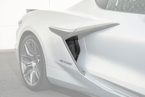 For 2020-Present Corvette C8 E-Ray & Z06 Models | Aluminum - Painted Glossy Black ADD-On Rear Side Intake Mesh Grille Inserts Guard Covers in Saudi Arabia