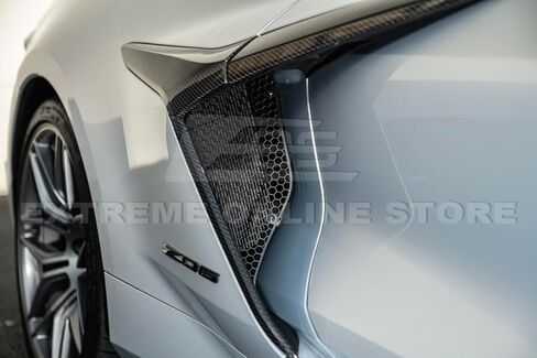 For 2020-Present Corvette C8 E-Ray & Z06 Models | Aluminum - Painted Glossy Black ADD-On Rear Side Intake Mesh Grille Inserts Guard Covers in Saudi Arabia