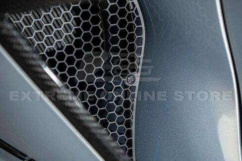 For 2020-Present Corvette C8 E-Ray & Z06 Models | Aluminum - Painted Glossy Black ADD-On Rear Side Intake Mesh Grille Inserts Guard Covers in Saudi Arabia