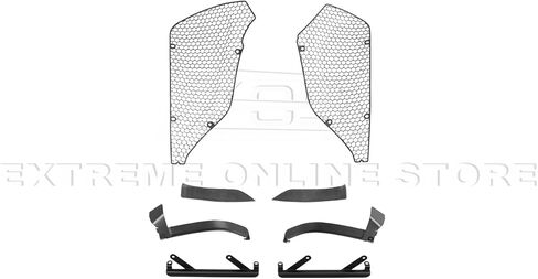 For 2020-Present Corvette C8 E-Ray & Z06 Models | Aluminum - Painted Glossy Black ADD-On Rear Side Intake Mesh Grille Inserts Guard Covers in Saudi Arabia
