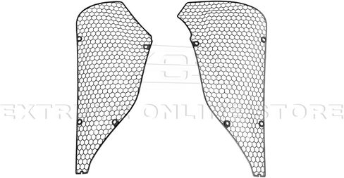 For 2020-Present Corvette C8 E-Ray & Z06 Models | Aluminum - Painted Glossy Black ADD-On Rear Side Intake Mesh Grille Inserts Guard Covers in Saudi Arabia