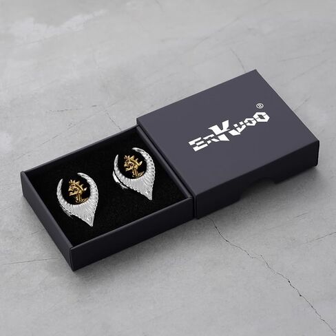 ERKUOO Gothic Skull Ear Saddles Tunnels - Vintage Gold Spiked Skeleton & Crowned King with Detailed Wings - Teardrop Plugs Gauges for Men Women Body Piercing Jewelry (2g - 1 Inch) in Kuwait