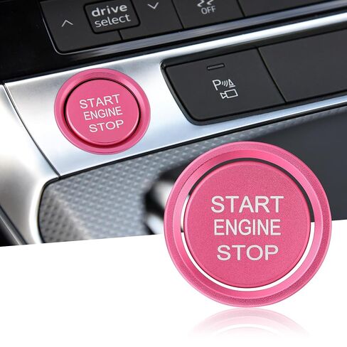 TOMALL Aluminum Engine Start Stop Push Button Cover Trim Compatible with Audi A3 A4 A5 A7 A8 Q5 S3 S5 S6 S7 Car Engine Ignition Start Button Cap Surrounding Trim Ring Decoration (Red) in Saudi Arabia
