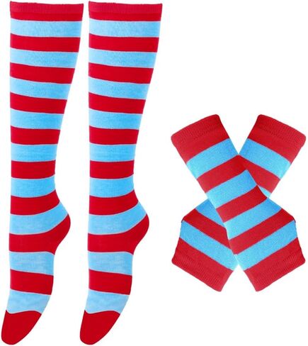 Girls Tutu Skirt Set Striped Knee Socks Halloween Costume Kids Ponytail Headband Book Week Cosplay Outfit in Saudi Arabia