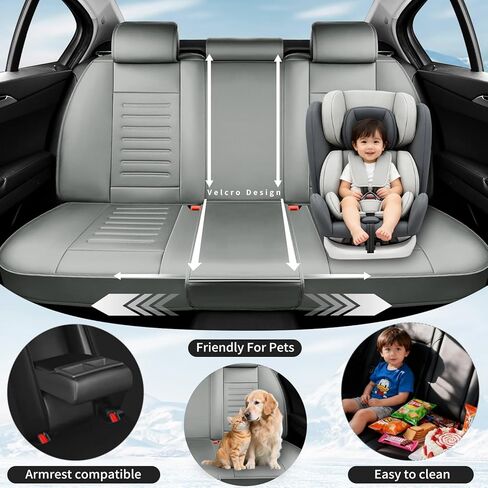 أغطية مقاعد سيارة جلدية فاخرة متوافقة مع Toyota Fj Cruiser 2008-2013 2014، مسامية، مقاومة للتآكل، متوافقة مع الوسائد الهوائية، حماية من جميع الأحوال الجوية وتغطية كاملة، مجموعة كاملة باللون الرمادي in Kuwait