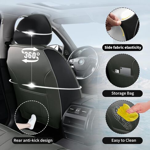 أغطية مقاعد سيارة جلدية فاخرة متوافقة مع Toyota Fj Cruiser 2008-2013 2014، مسامية، مقاومة للتآكل، متوافقة مع الوسائد الهوائية، حماية من جميع الأحوال الجوية وتغطية كاملة، مجموعة كاملة باللون الرمادي in Kuwait
