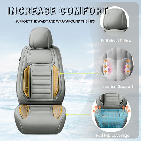 أغطية مقاعد سيارة جلدية فاخرة متوافقة مع Toyota Fj Cruiser 2008-2013 2014، مسامية، مقاومة للتآكل، متوافقة مع الوسائد الهوائية، حماية من جميع الأحوال الجوية وتغطية كاملة، مجموعة كاملة باللون الرمادي in Kuwait