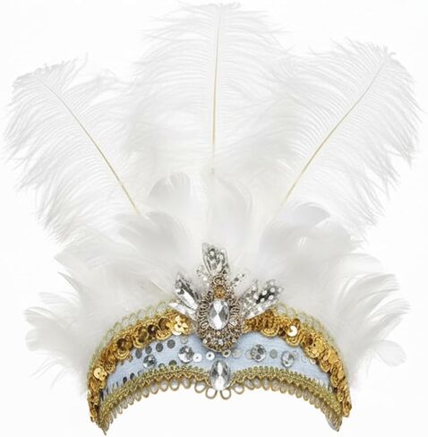 NUXMAW Showgirl Feather Headpiece Carnival Headband Vegas Costume Accessories Rio Mardi Gras Party in Saudi Arabia